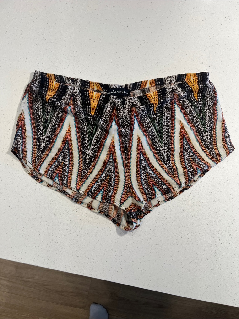 Ambiance Apparel Chevron Zig-Zag Print Pull-On Shorts